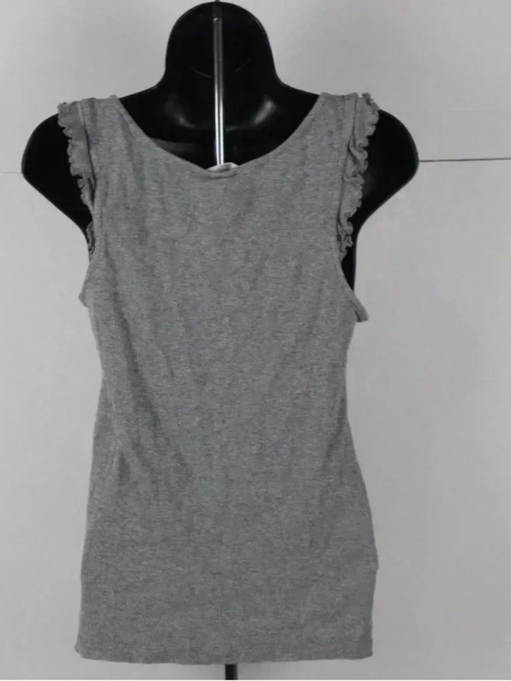 H&M Gray Ruffle Shoulder Tank Top